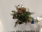 Drobná netradiční kytka z přírodních materiálů na adventní stůl aneb Charita Zlín vyvíjí aktivity ve prospěch ukrajinských maminek s dětmi, i babiček